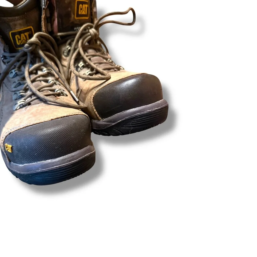 Caterpillar Diagnostic Hi Steel Toe Boots Men's Size‎ 10.5 Brown Waterproof Work